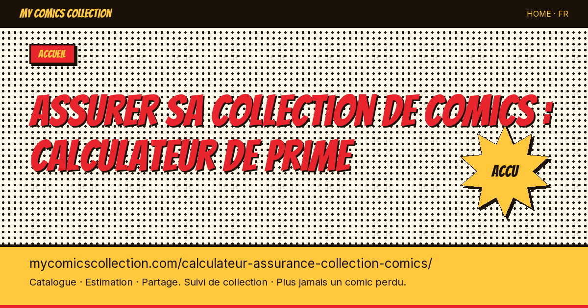 Calculateur de prime d'assurance pour une collection de comics — illustration de la page