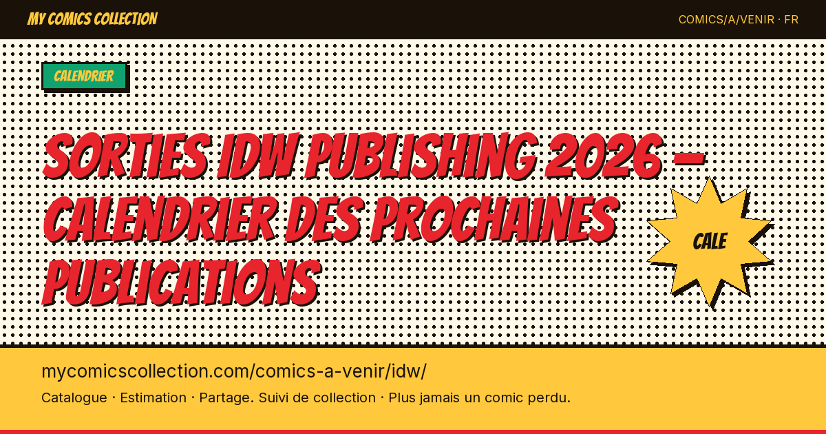 Sorties IDW Publishing à venir — illustration de la page