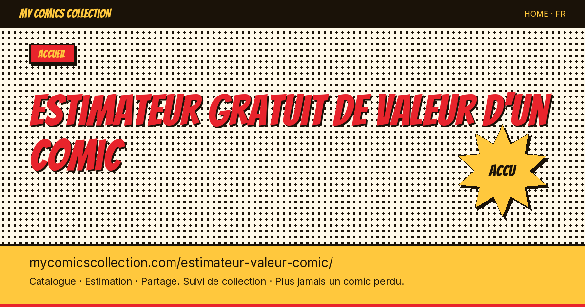 Estimateur gratuit de valeur d'un comic — illustration de la page