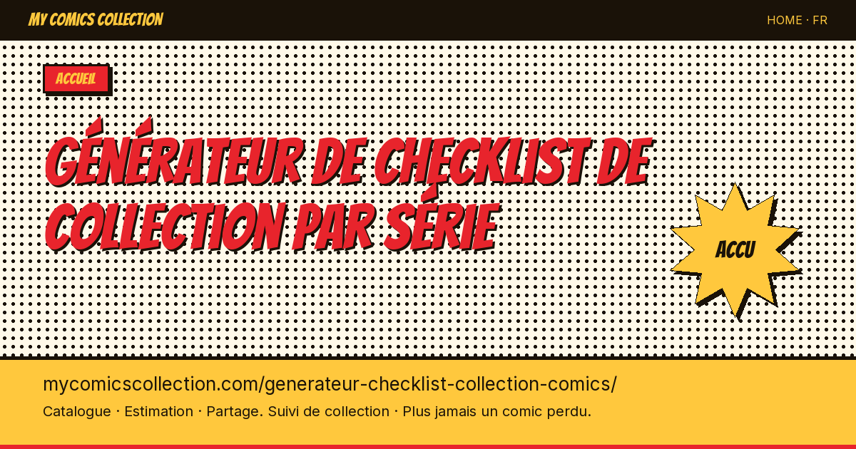 Générateur de checklist de collection par série — illustration de la page