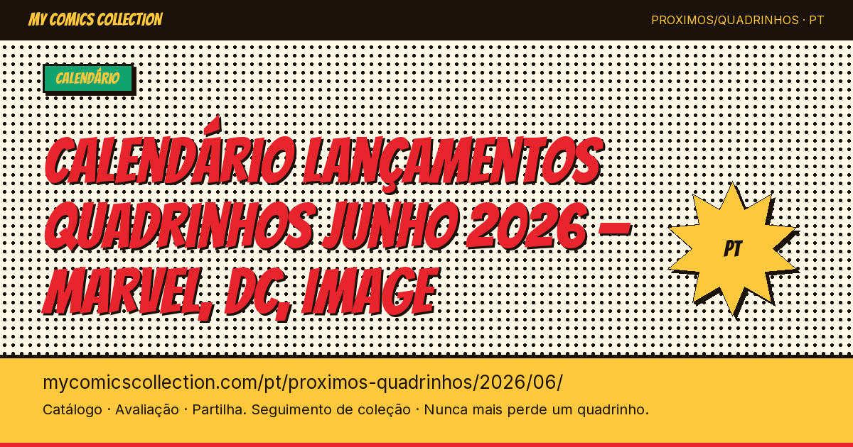 Quadrinhos a sair em junho 2026 — ilustração da página