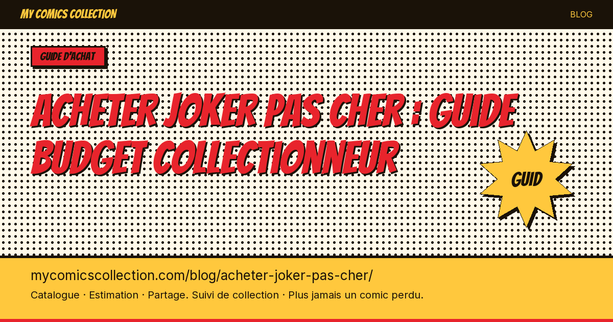 Acheter des comics Joker Pas Cher — illustration article