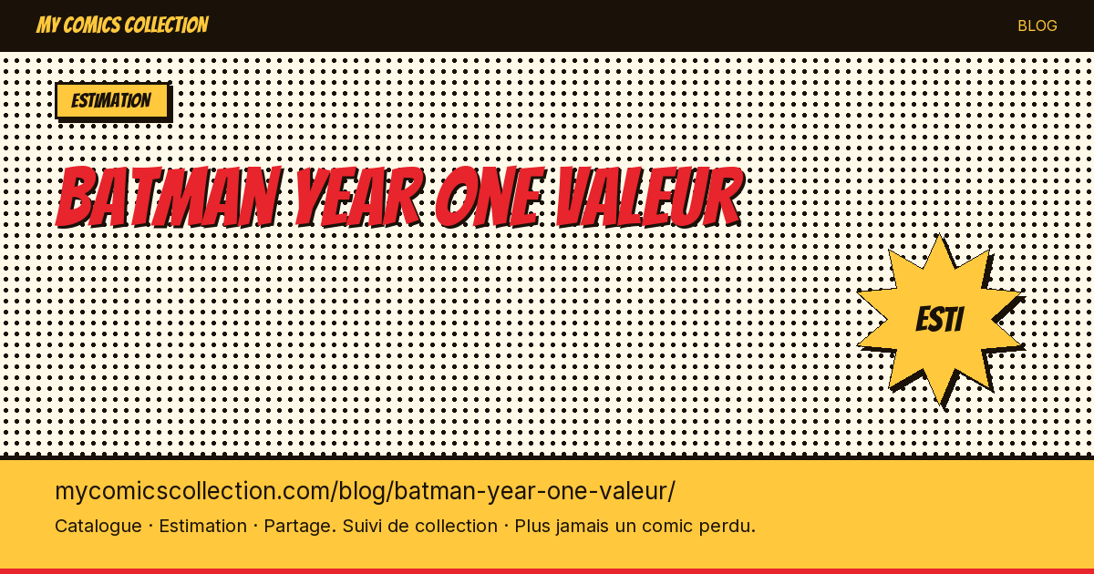 Batman year one valeur — illustration article