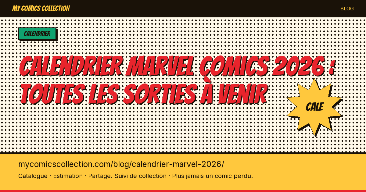 Calendrier marvel 2026 — illustration article