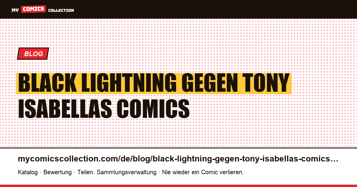 Black Lightning gegen Tony Isabellas Comics — Artikelillustration