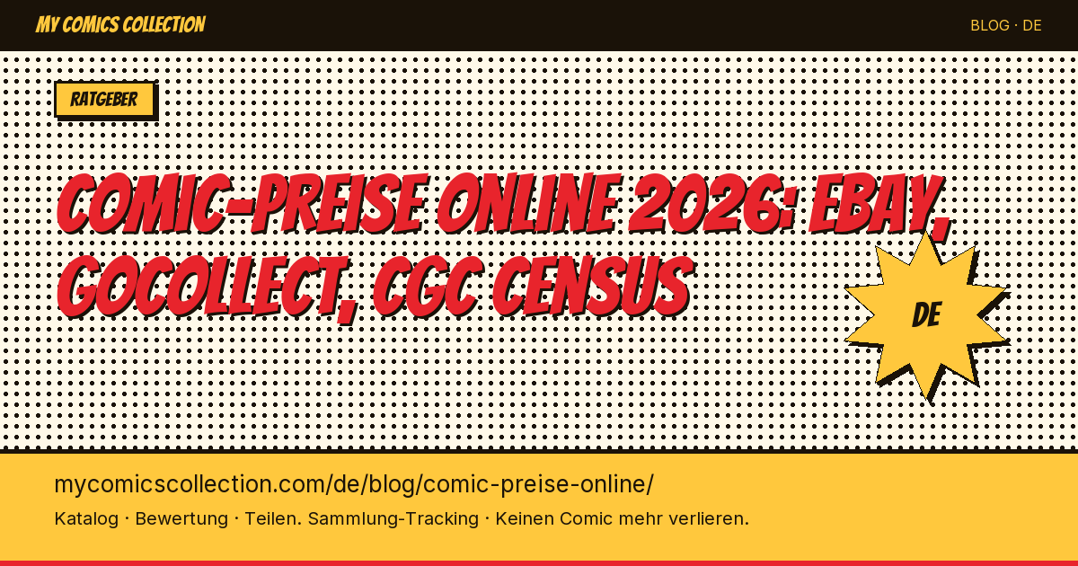 Comic-Preise online checken: die besten Tools 2026 — Artikel-Illustration