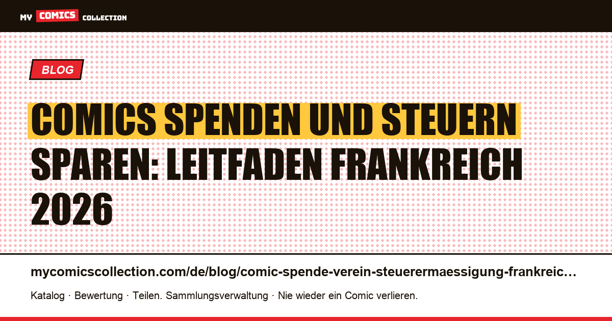 Comics an einen Verein spenden: Steuerermäßigung in Frankreich 2026, Artikelillustration