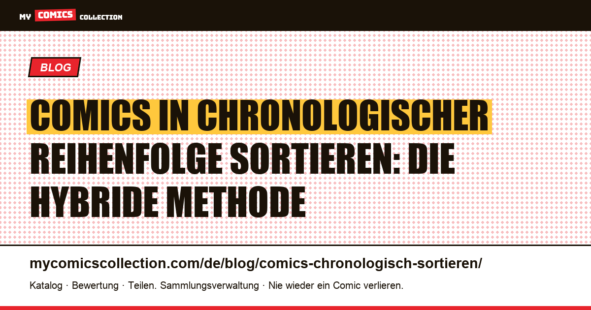 Comics in chronologischer Reihenfolge sortieren: Publikation vs. Erzählung, Artikelillustration