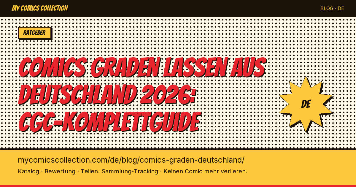 Comics graden lassen aus Deutschland: der komplette Guide 2026 — Artikel-Illustration