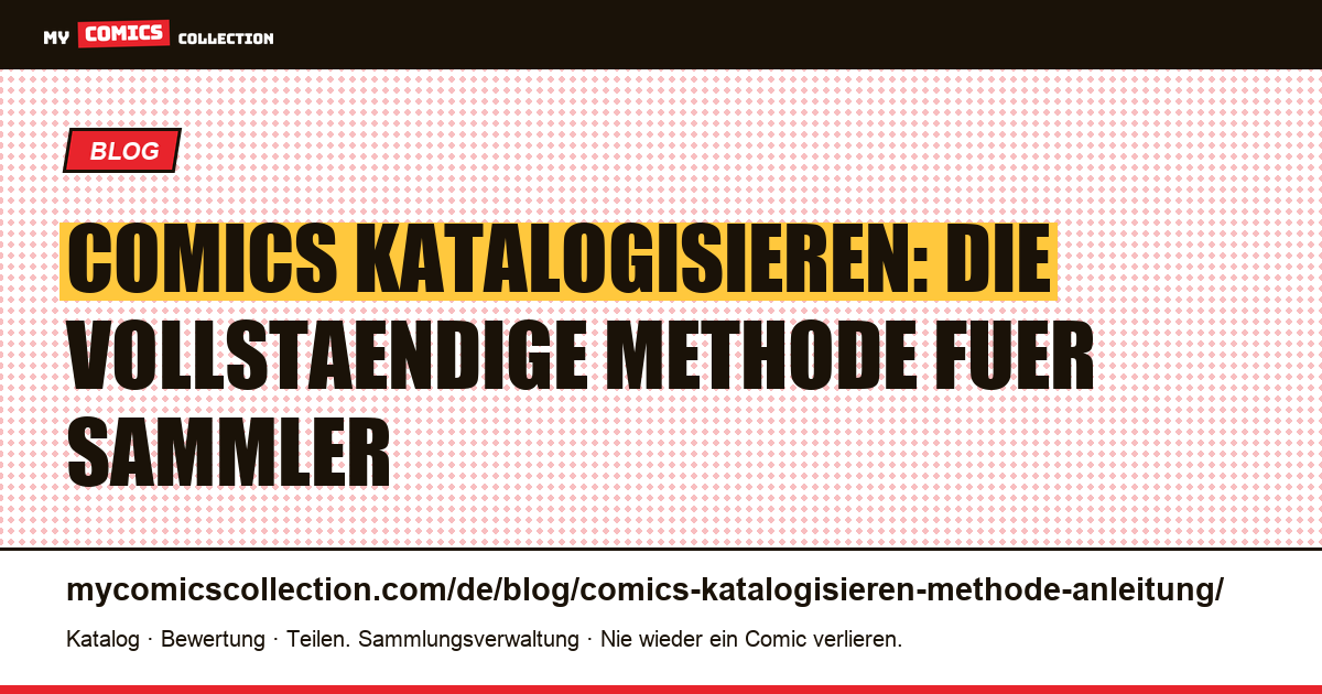Comics katalogisieren: die vollstaendige Methode, Artikelillustration