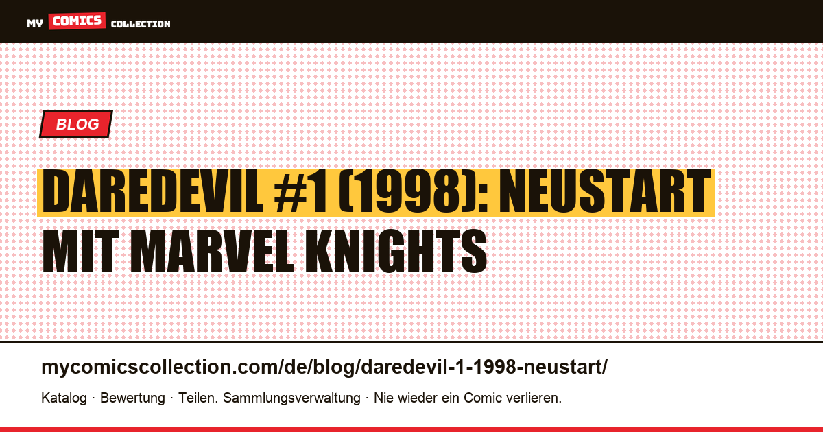 Daredevil #1 (1998): Neustart mit Marvel Knights, Artikelillustration