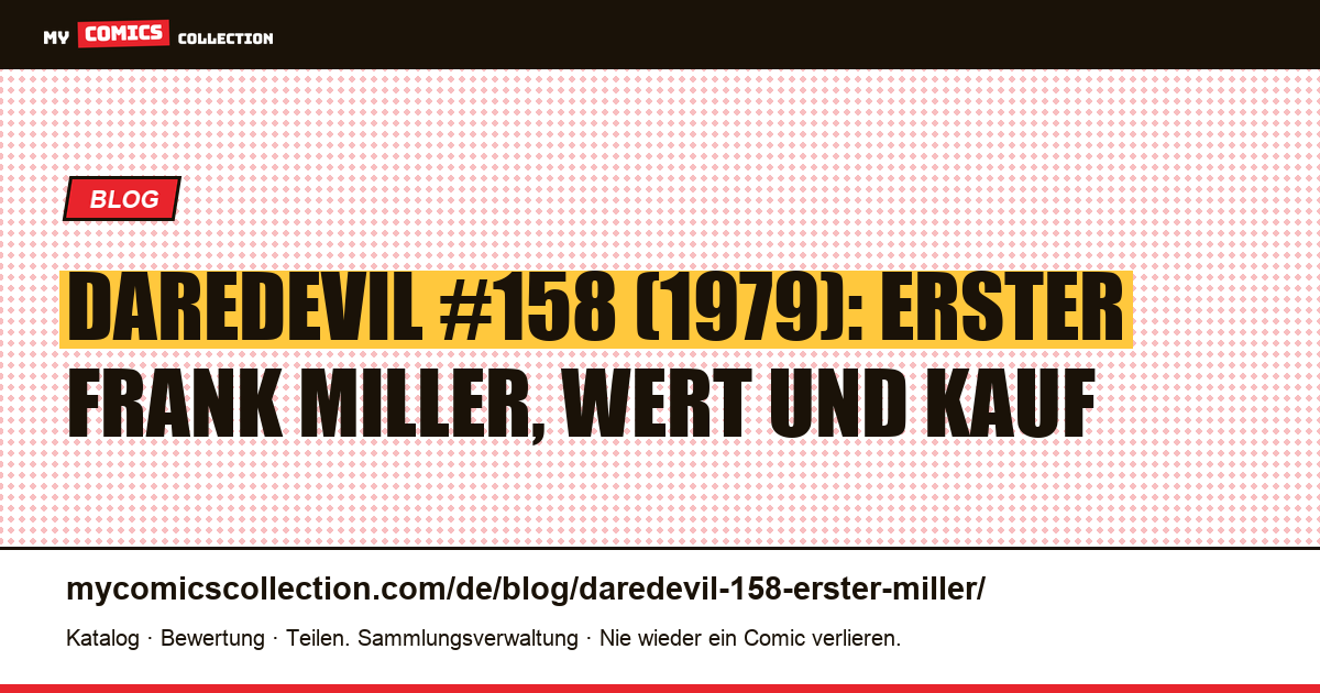 Daredevil #158 (1979): der erste Miller-Zeichenstift, Artikelillustration