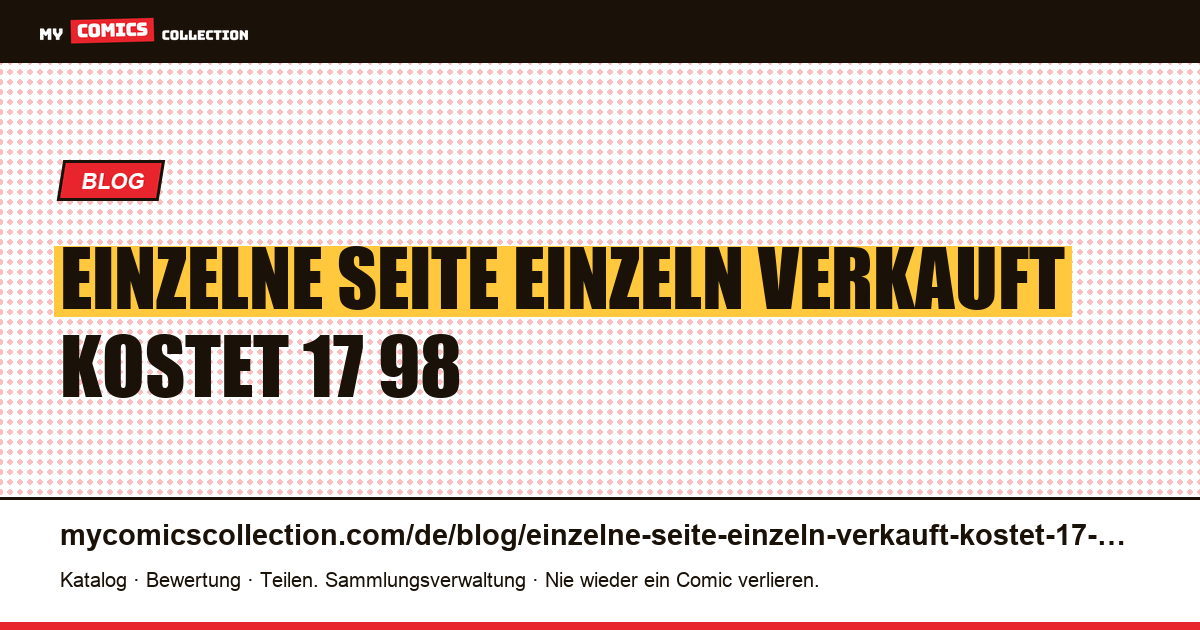 Eine einzelne Seite, einzeln verkauft, kostet 17,98 $ — Artikelillustration