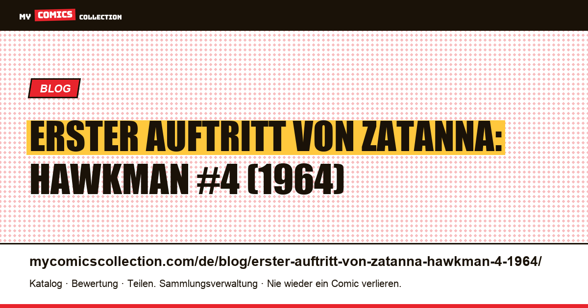 Erster Auftritt von Zatanna: Hawkman #4 (1964) — Artikelillustration
