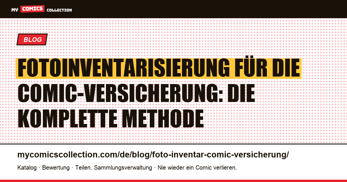 Fotoinventarisierung für die Comic-Versicherung: die komplette Methode, Artikelillustration