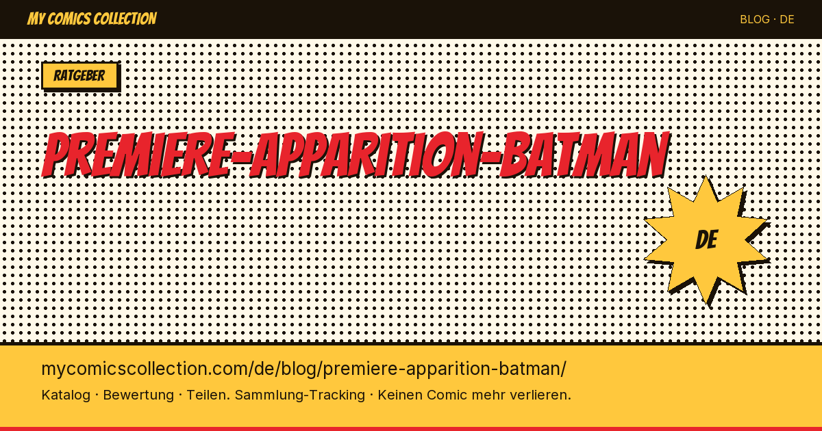 Erste Erscheinung von Batman — Artikelillustration