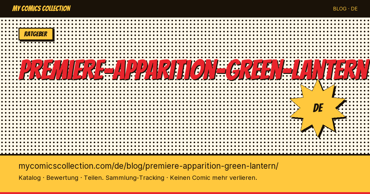 Erste Erscheinung von Green Lantern — Artikelillustration