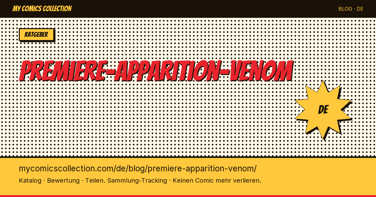 Erstes Auftreten von Venom — Artikelillustration