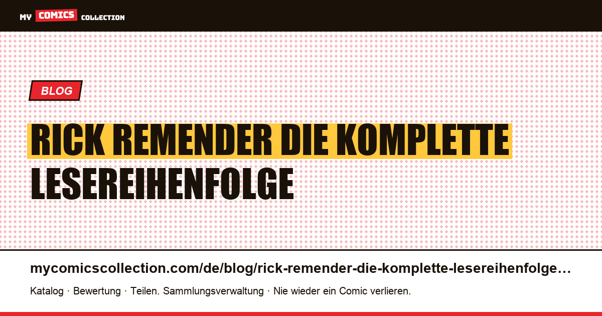 Rick Remender: die komplette Lesereihenfolge — Artikelillustration