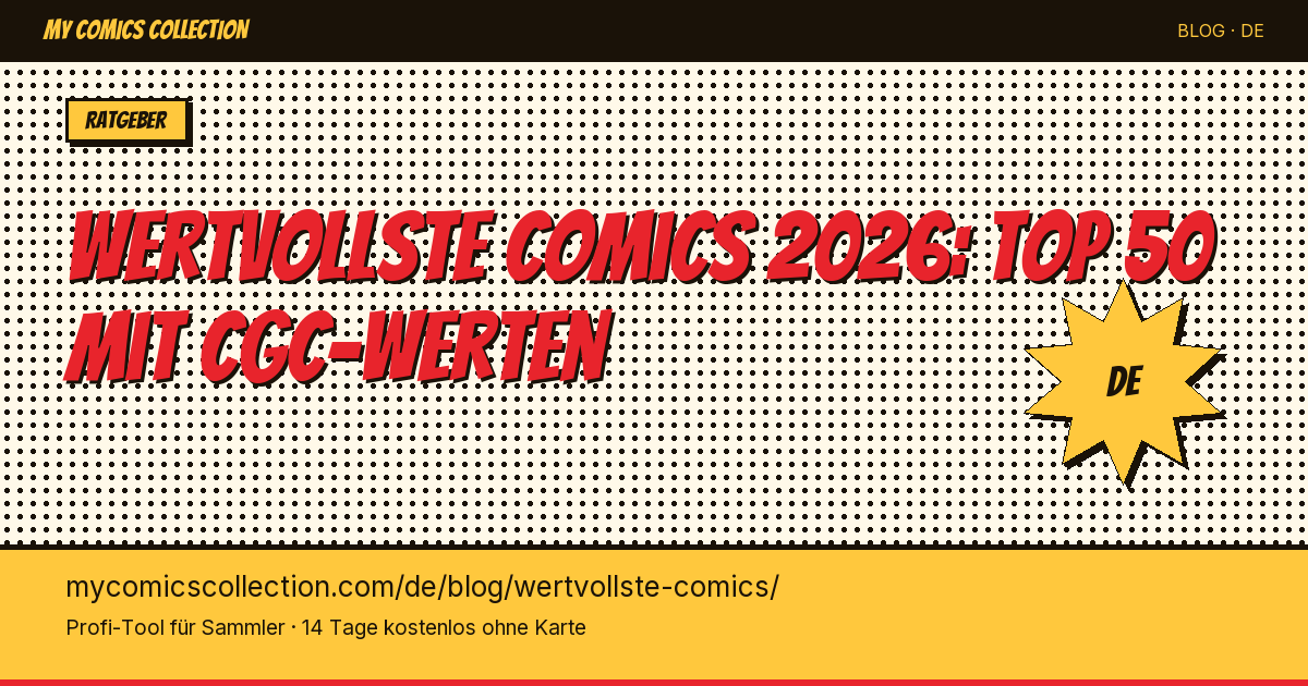 Die 50 wertvollsten Comics der Geschichte — Artikel-Illustration