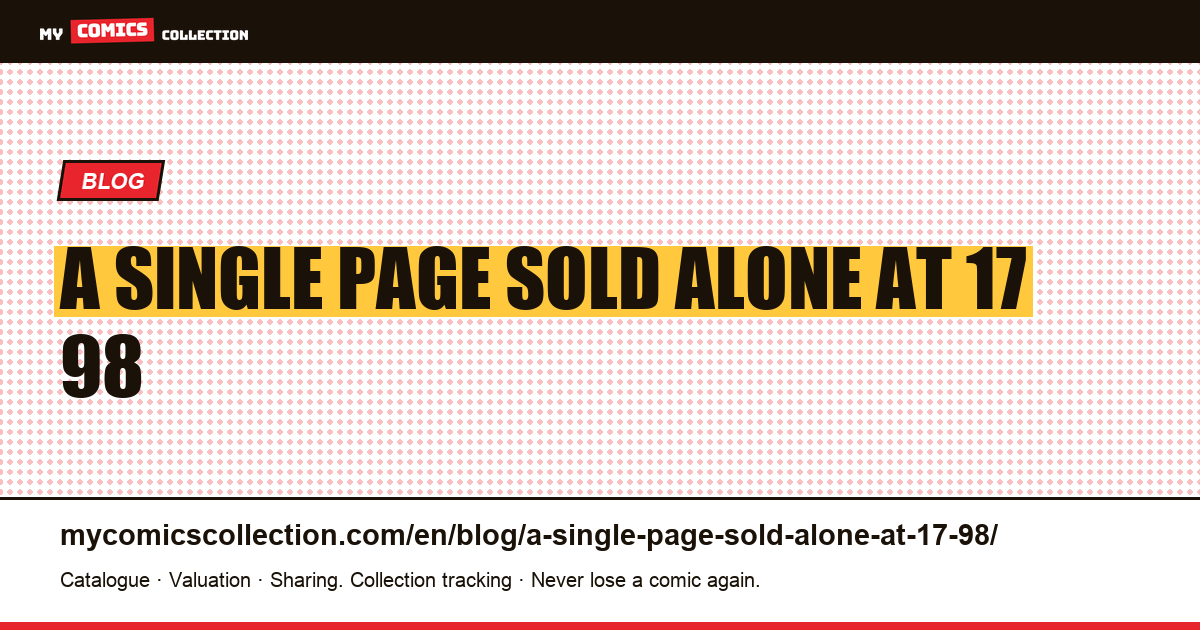 A single page, sold alone, at $17.98 — article illustration