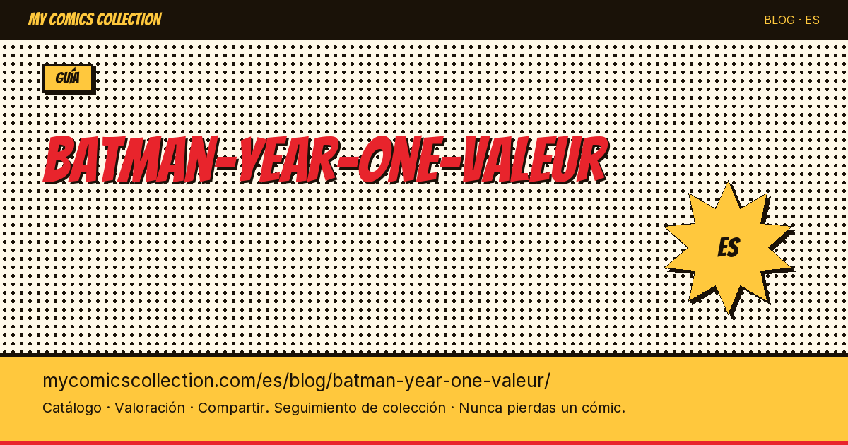 Batman: Year One — valor y cotización — ilustración del artículo