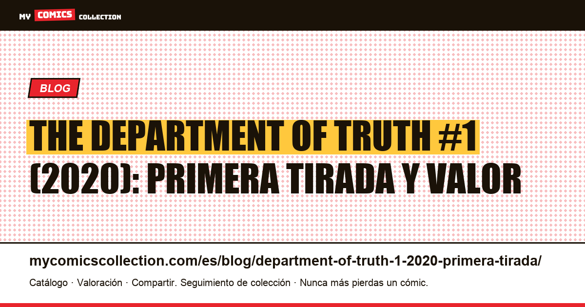 The Department of Truth #1 (2020): cómo reconocer su primera tirada, ilustración del artículo
