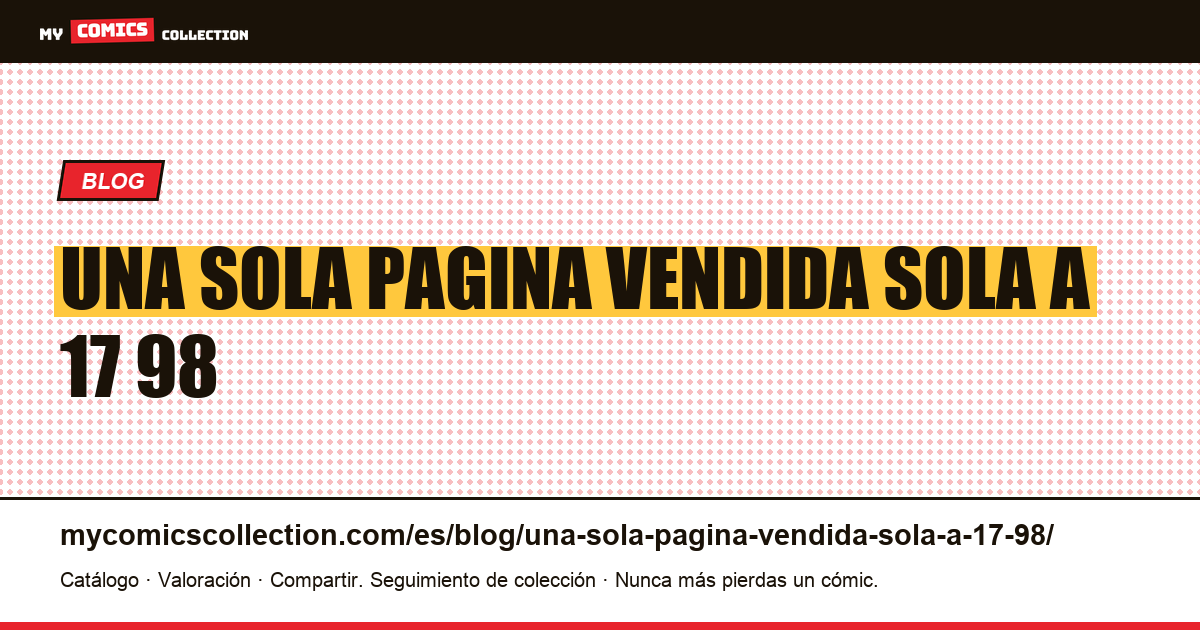 Una sola página, vendida sola, a $17,98 — ilustración del artículo