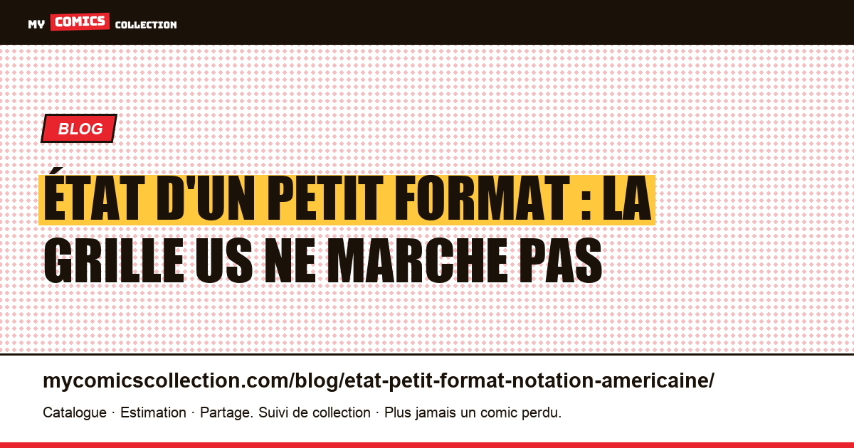 L'état d'un petit format : la notation américaine ne s'applique pas, illustration article