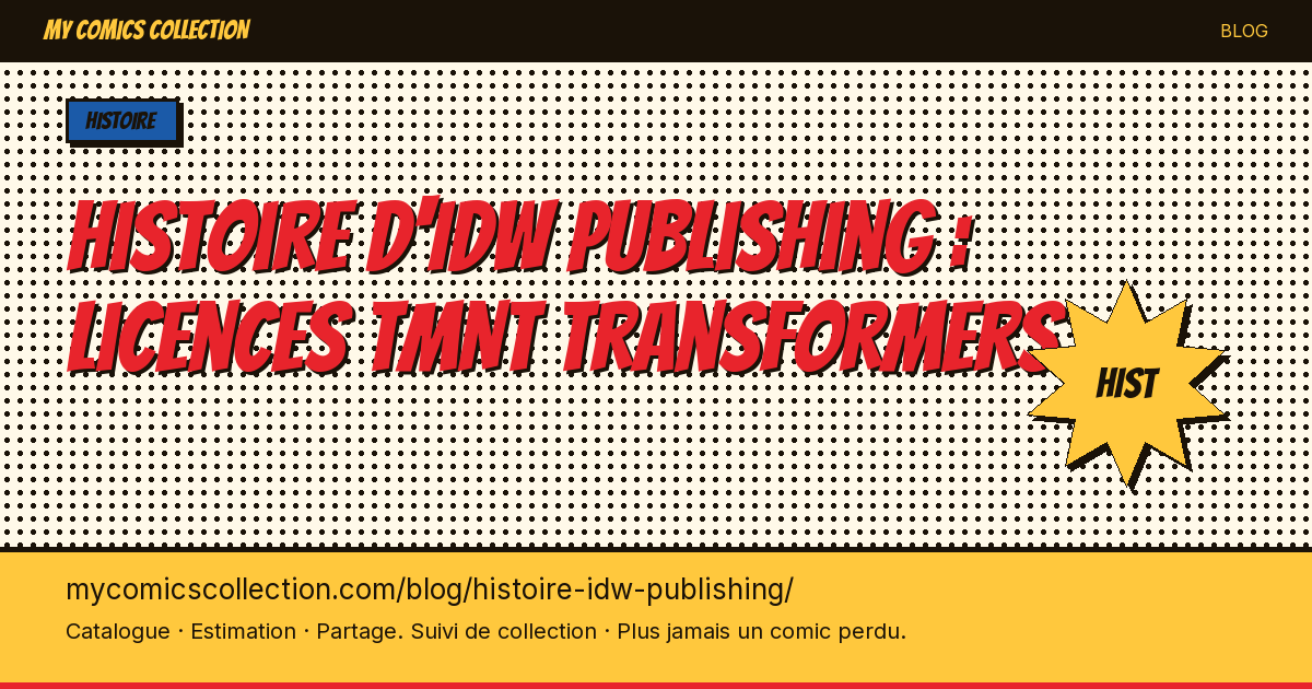 Histoire d'IDW Publishing : licences TMNT Transformers — illustration article