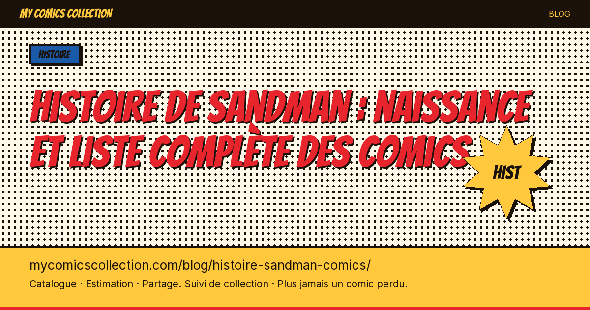 Histoire de Sandman en comics — illustration article
