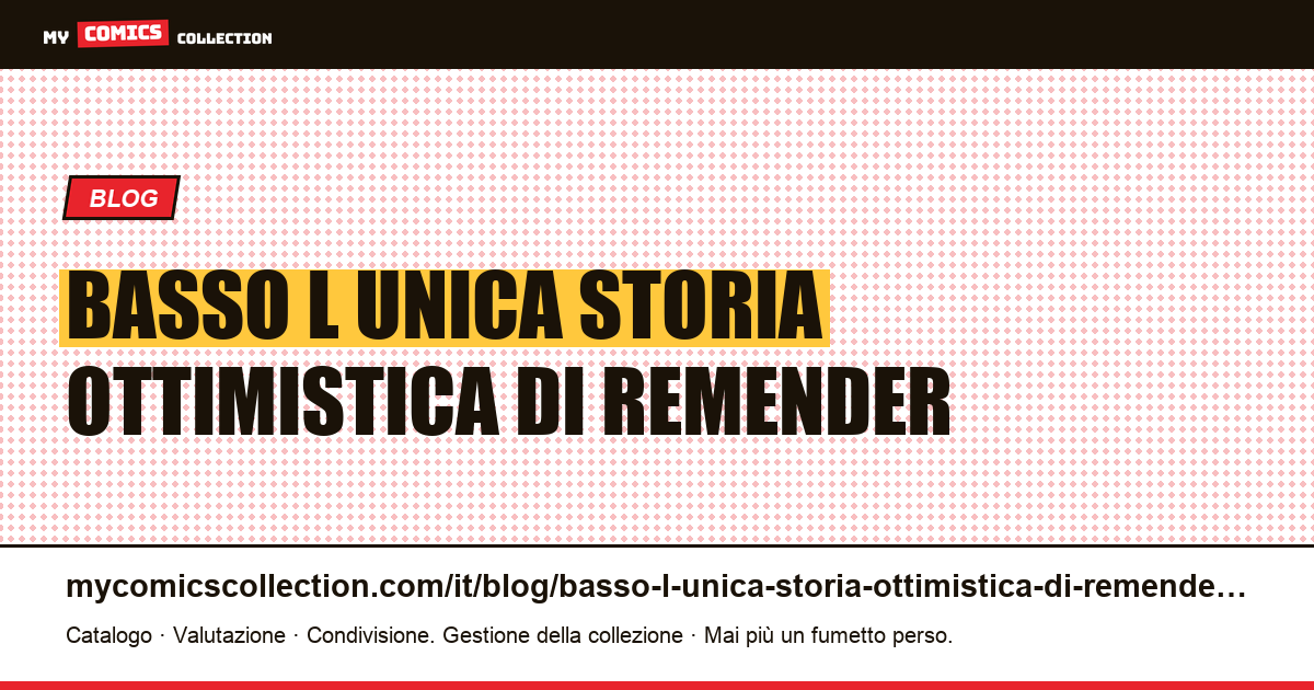 Basso: l'unica storia ottimistica di Remender — illustrazione articolo