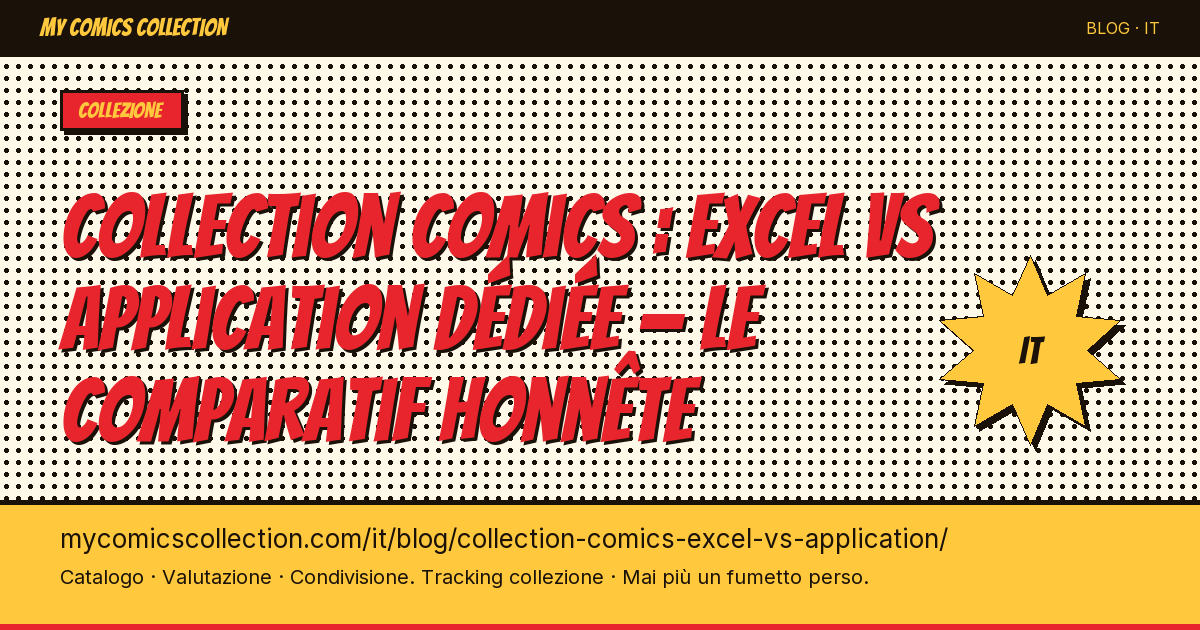 Collezione di fumetti: Excel o app dedicata — il confronto onesto — illustrazione articolo