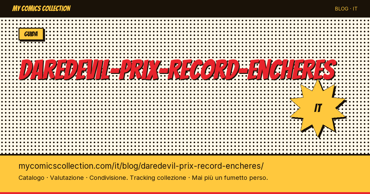 Daredevil: un prezzo record all'asta — illustrazione articolo