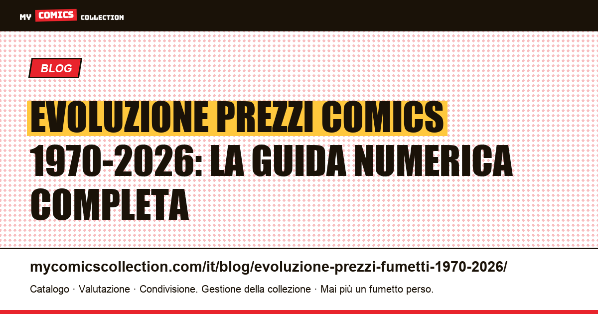 Evoluzione dei prezzi dei comics dal 1970 al 2026: curve storiche, cicli e verdetto inflazione, illustrazione articolo