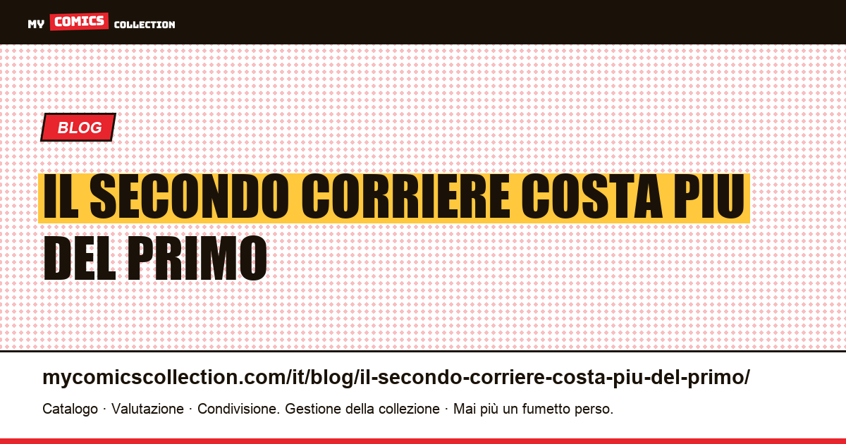 Il secondo corriere costa più del primo — illustrazione articolo