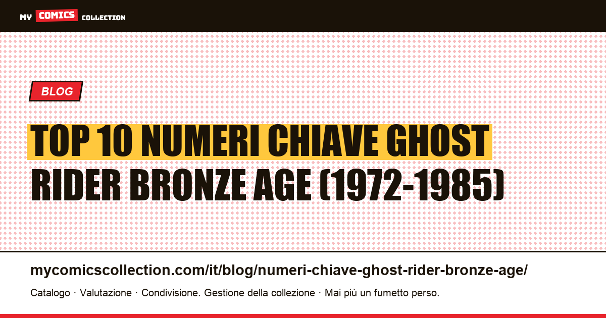 Top 10 numeri chiave Ghost Rider Bronze Age (1972-1985), illustrazione articolo