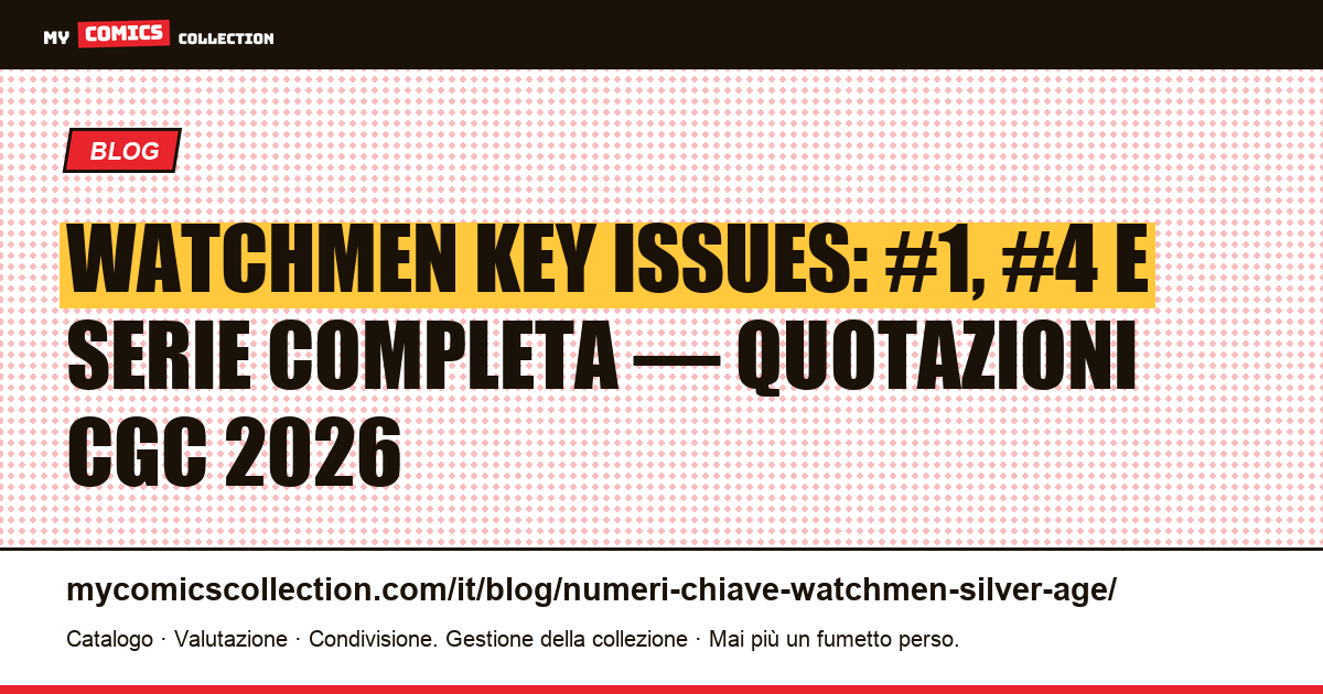 Watchmen: i veri numeri chiave da collezionare (non è una serie Silver Age), illustrazione articolo