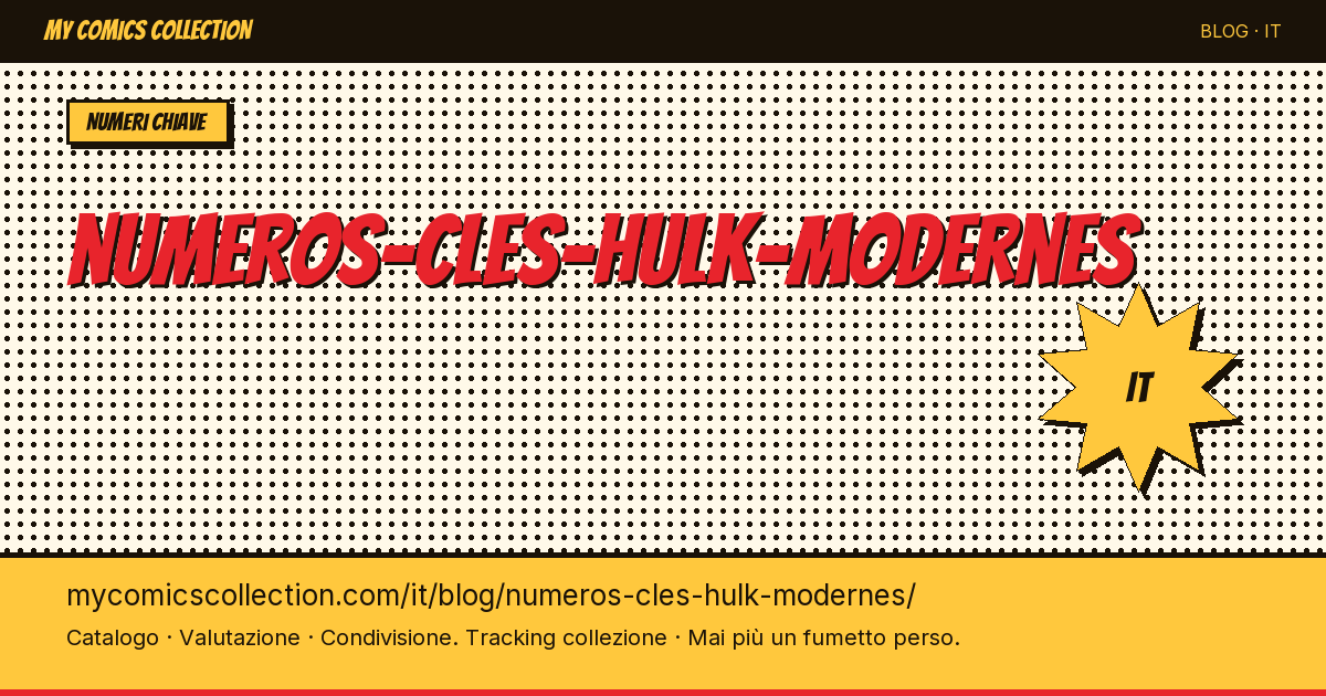 Numeri chiave di Hulk moderni — illustrazione articolo