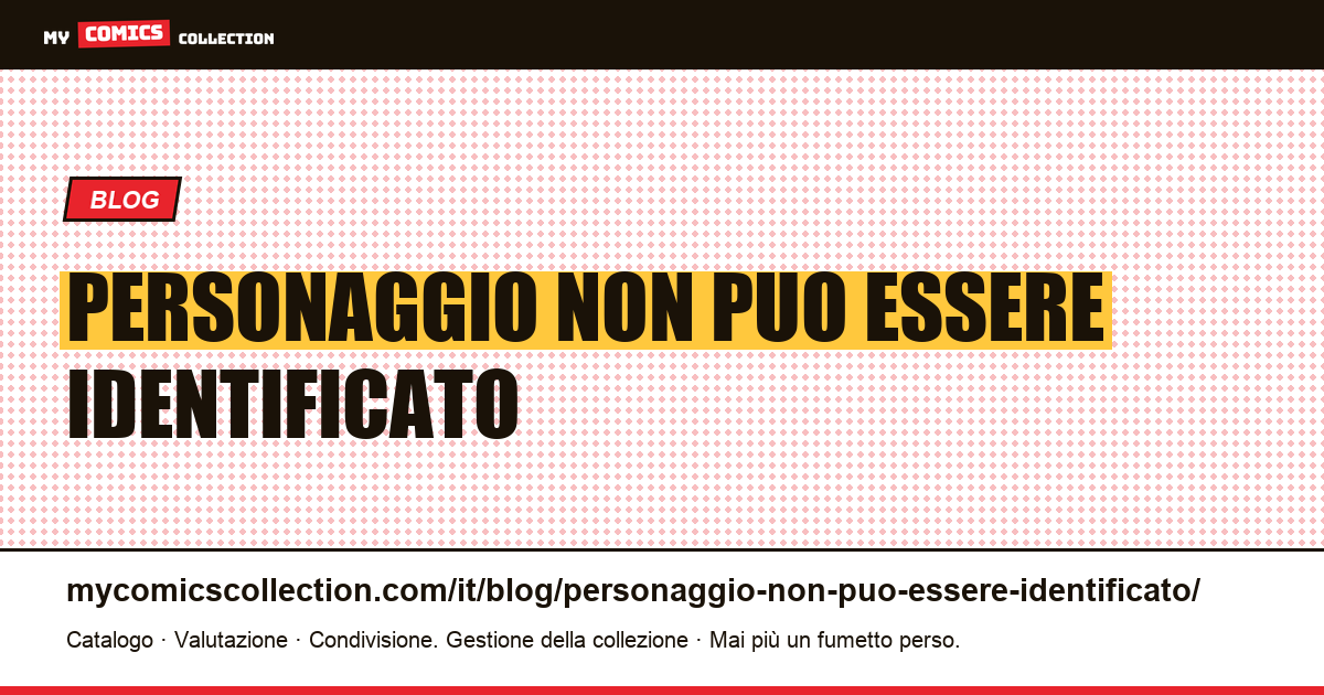 Un personaggio che non può essere identificato visivamente — illustrazione articolo