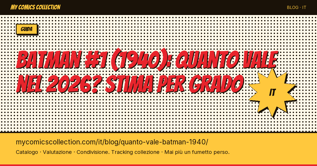 Quanto vale Batman #1 del 1940 oggi? — illustrazione articolo