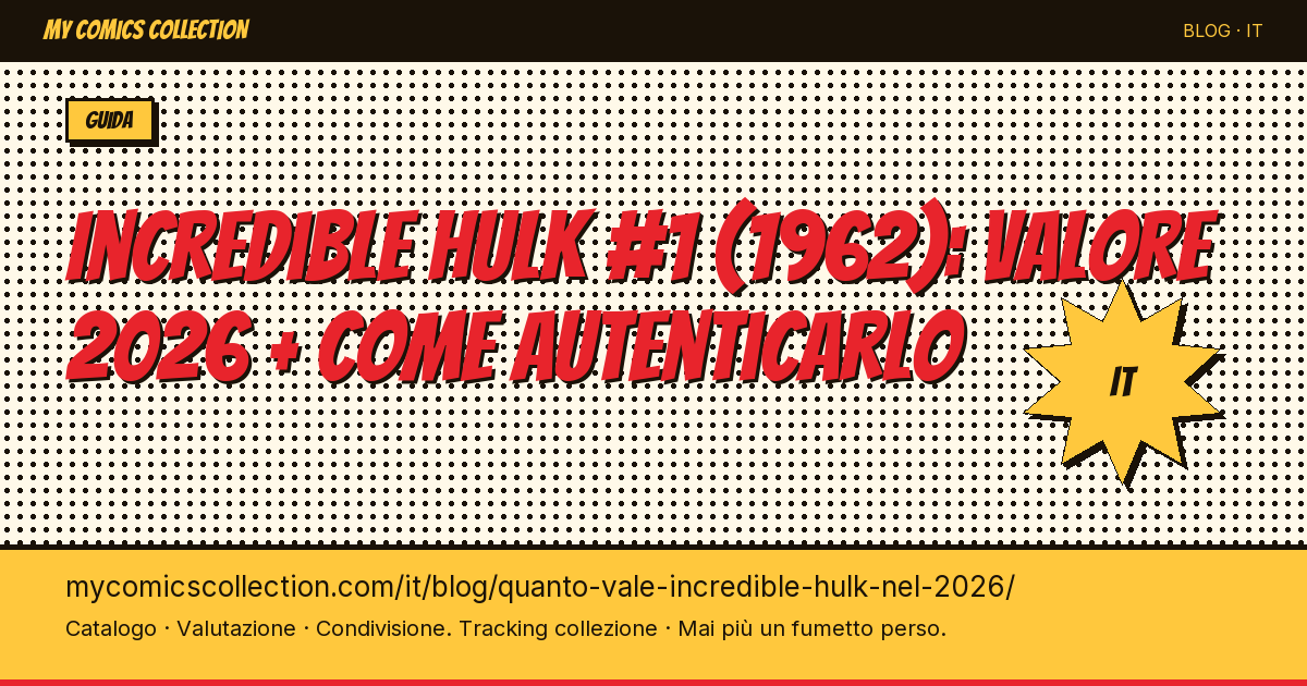 Quanto vale Incredible Hulk #1 nel 2026? — illustrazione articolo