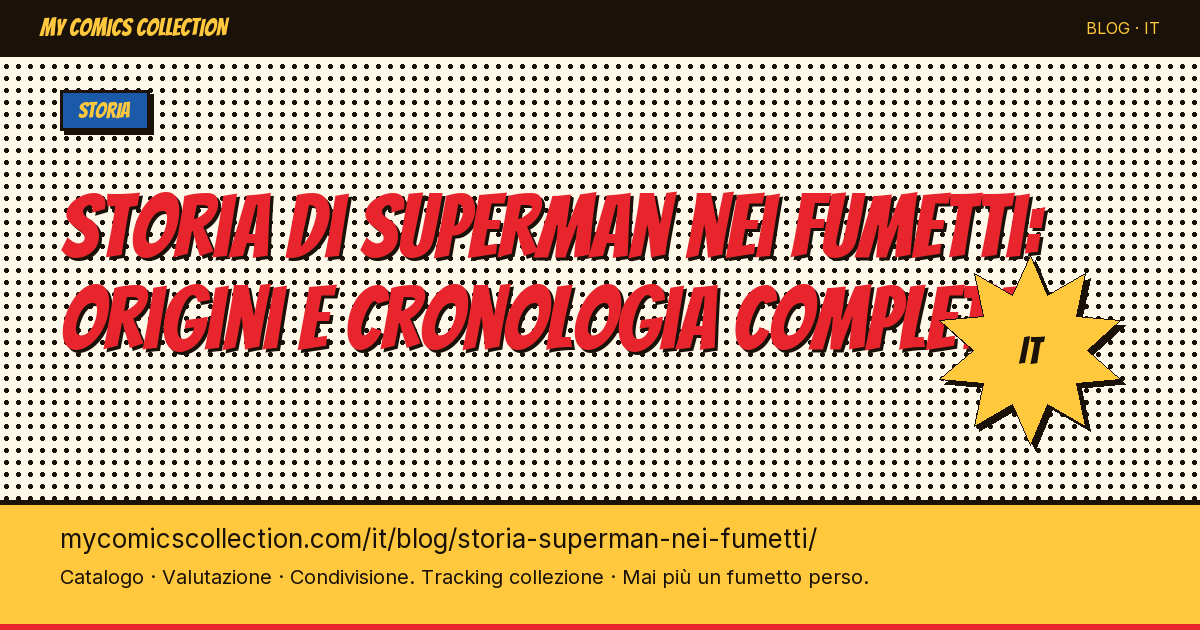 Storia di Superman nei fumetti: origini e cronologia completa — illustrazione articolo