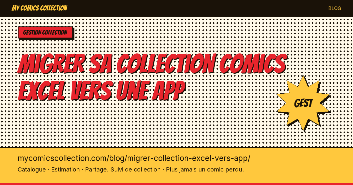 Migrer sa collection comics Excel vers une app — illustration article
