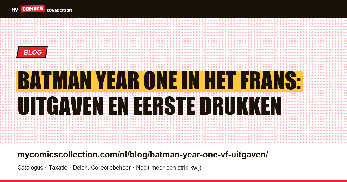 Batman Year One in het Frans: alle uitgaven op een rij, artikelillustratie
