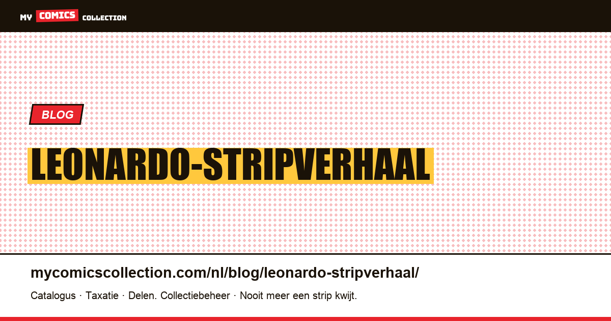 Leonardo-stripverhaal — artikelillustratie