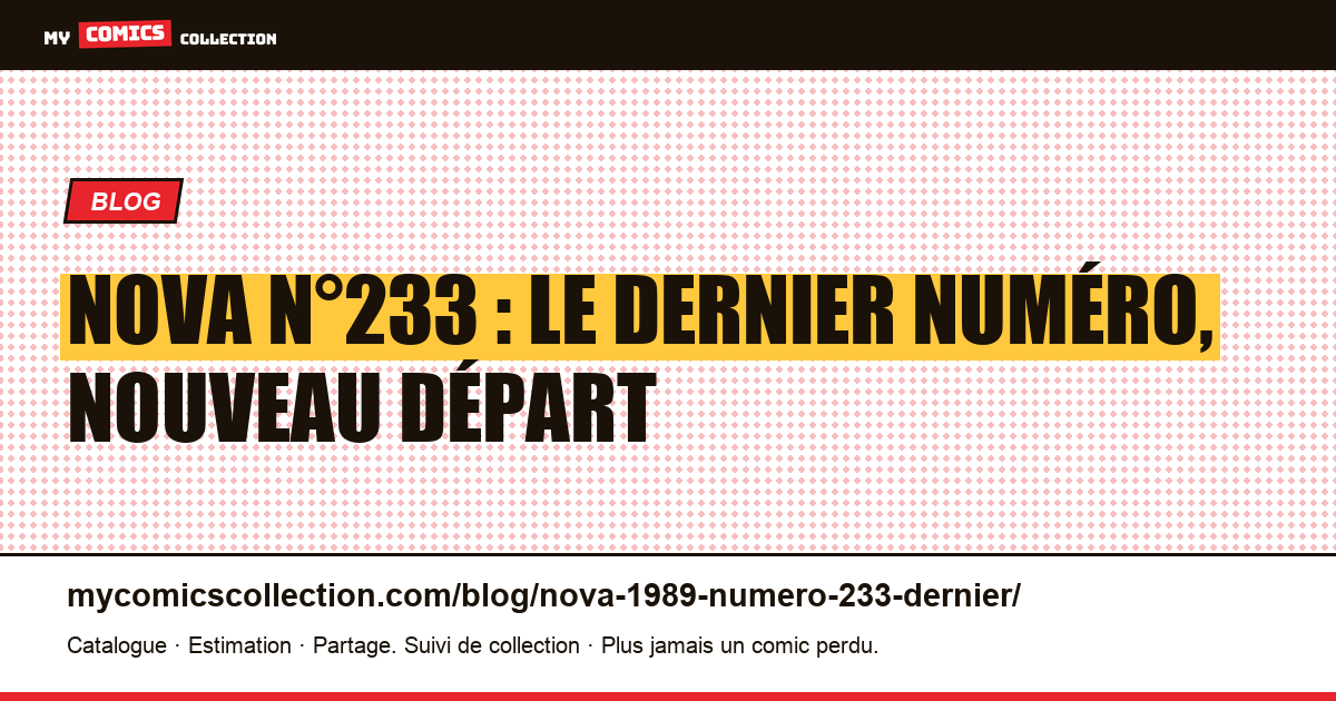 Nova n°233 (mai 1998) : le dernier du relevé, « Nouveau départ », illustration article