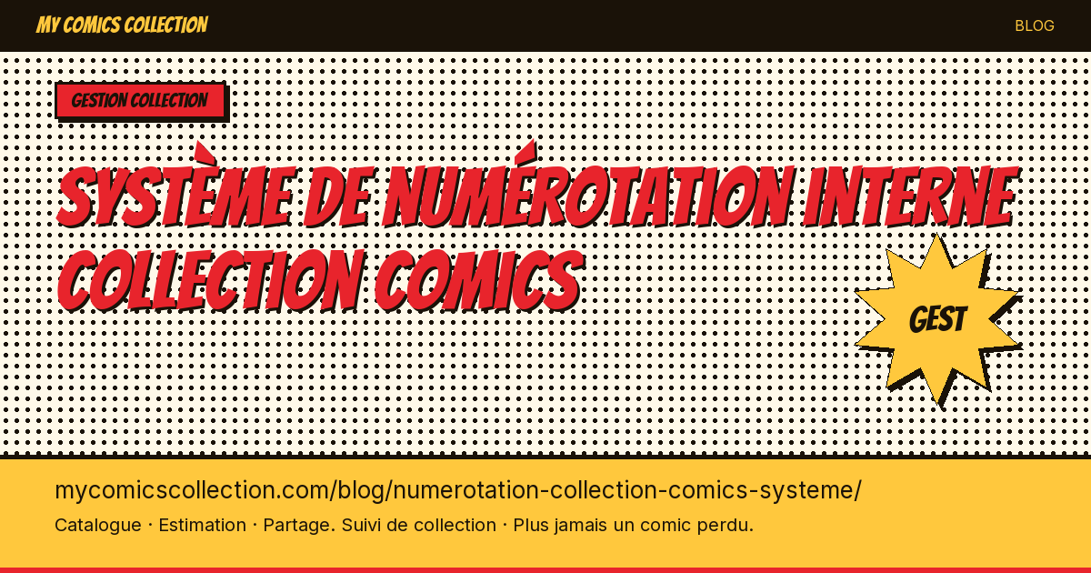 Système de numérotation interne collection comics — illustration article