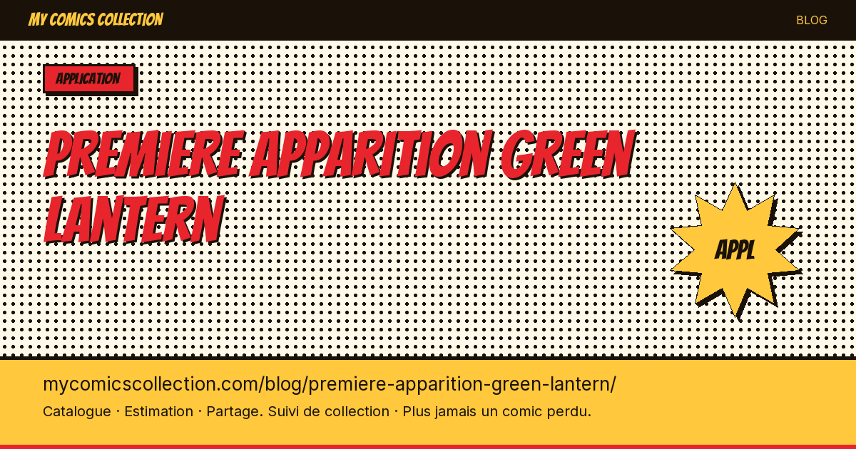 Première apparition de Green Lantern — illustration article