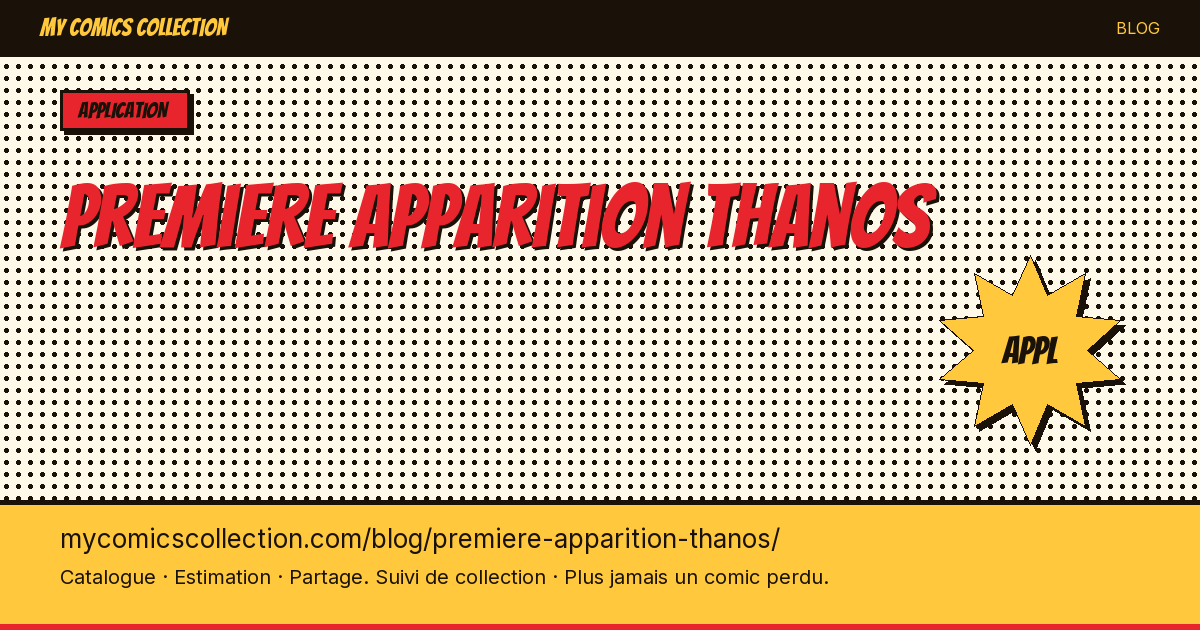 Première apparition de Thanos — illustration article